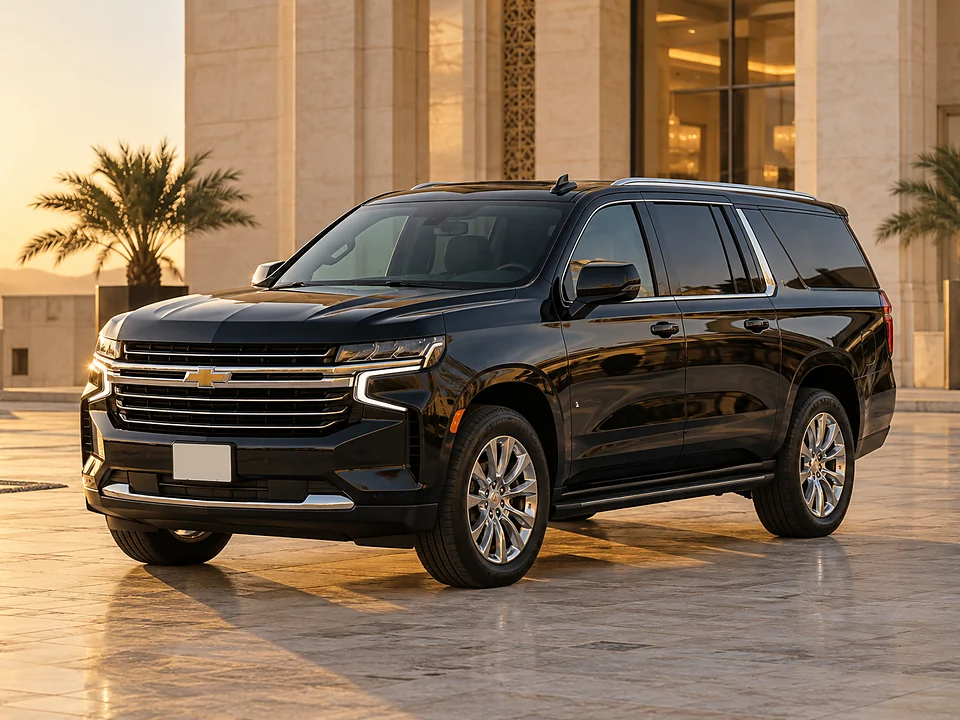 Chevrolet Suburban in the Online Umrah Taxi fleet, 7 passenger seats