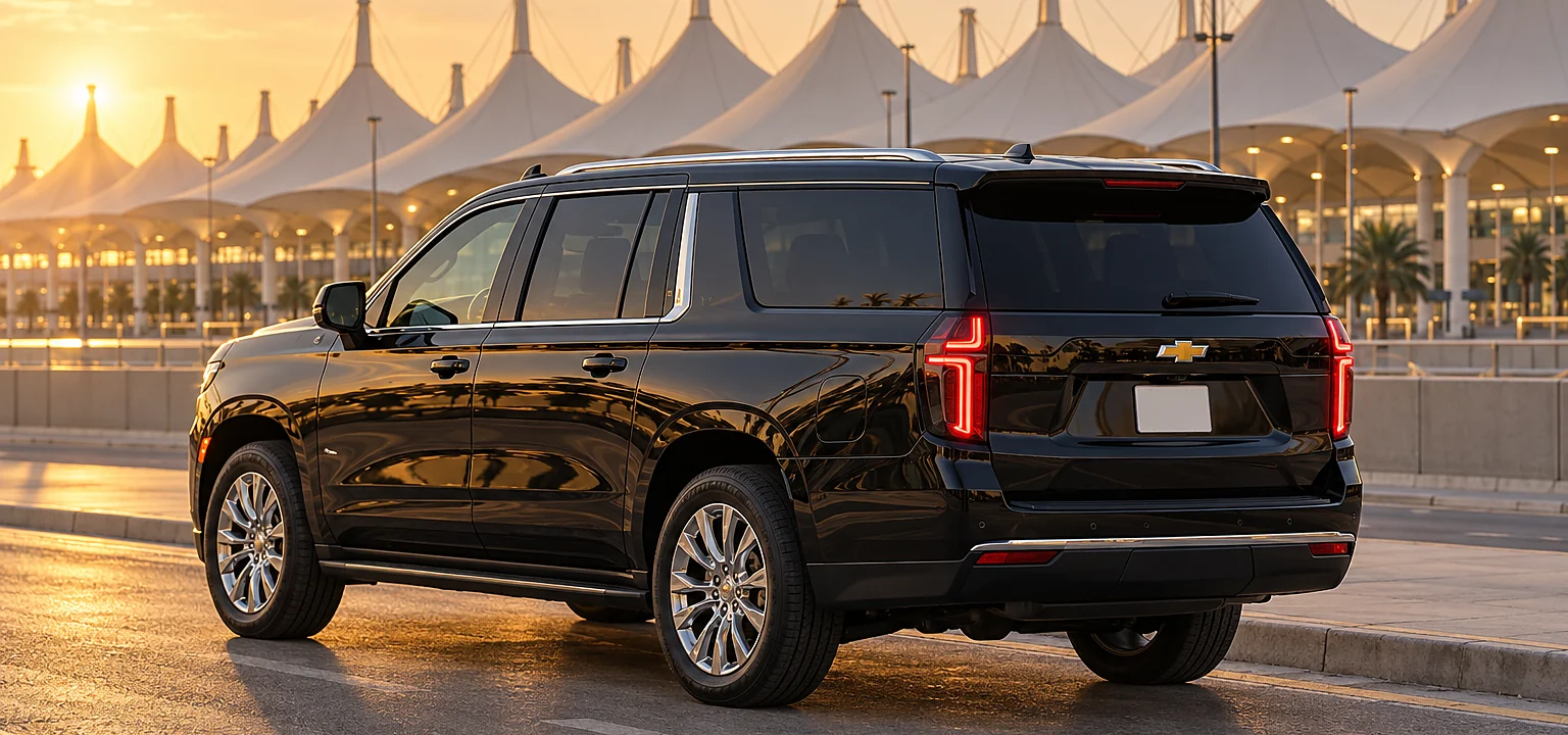 Chevrolet Suburban Umrah taxi: our Chevrolet Suburban for pilgrims in Makkah, Madinah and Jeddah