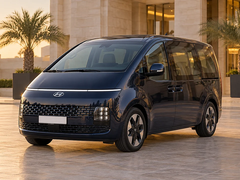 Hyundai Staria in the Online Umrah Taxi fleet, 7 passenger seats