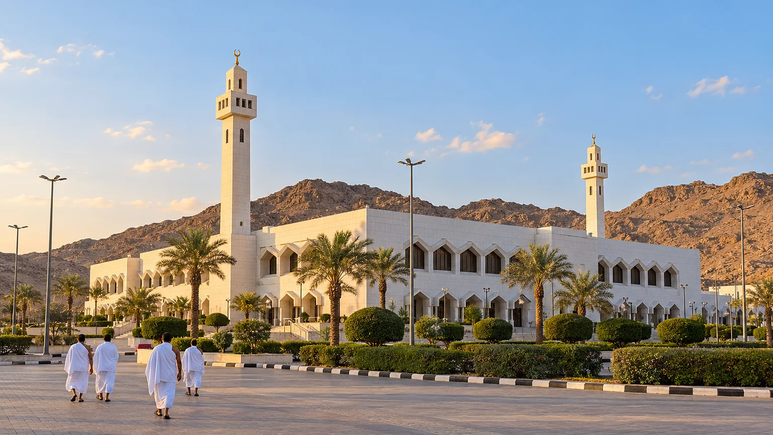 Masjid Ayesha in Tan'eem, Makkah, where pilgrims enter Ihram for Umrah